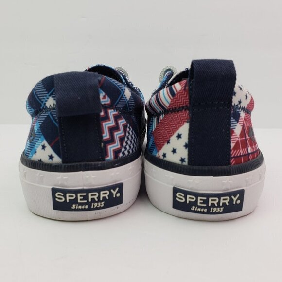 NEW Sperry Crest Vibe Madras Womens Size 6 Multi Patchwork Slip On Sneaker Shoes - Picture 7 of 10